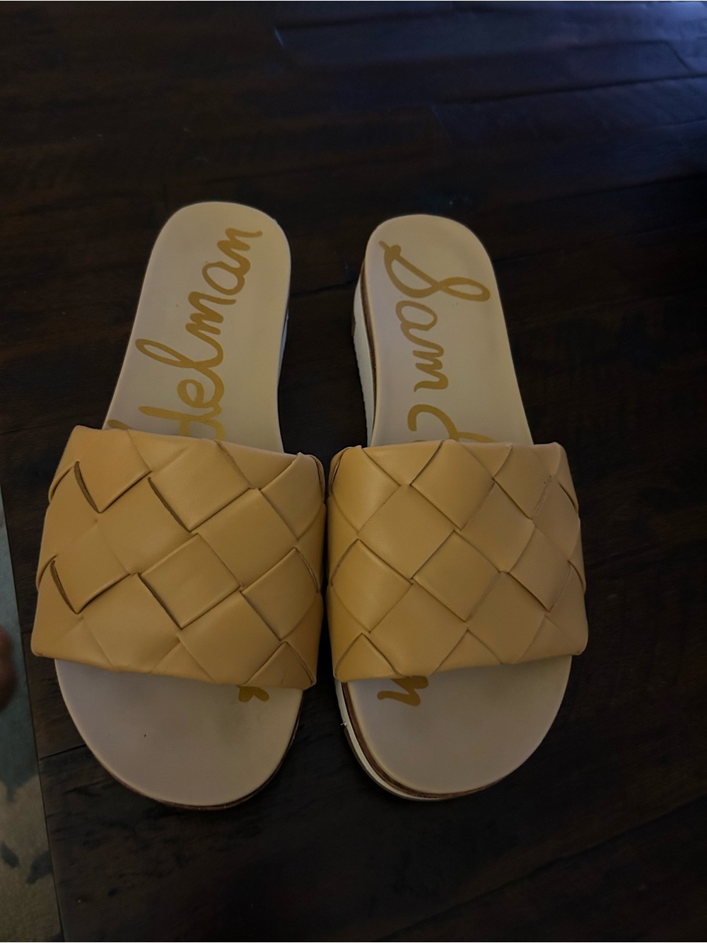 Sam Edelman Woven Slide Sandals in Tan